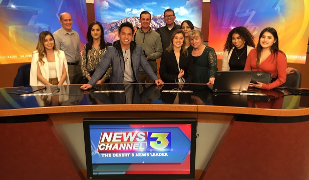 Broadcast Journalism students tour KESQ newsroom