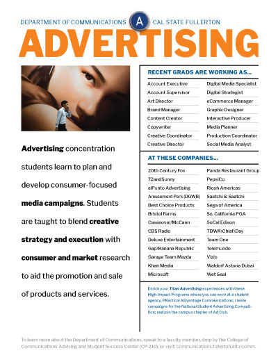 Click to download an Advertising Concentration flyer