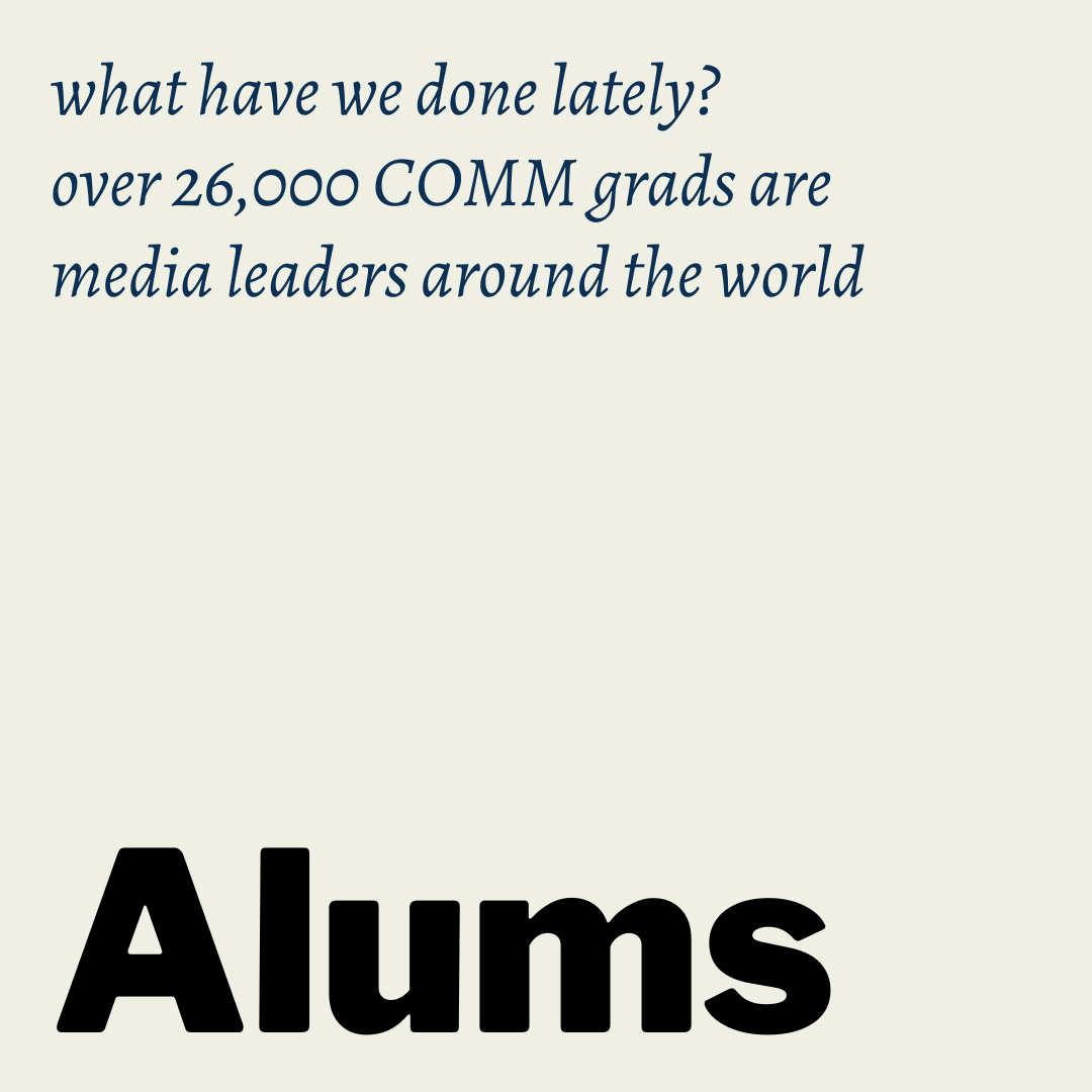 Successful alums from the Department of Communications