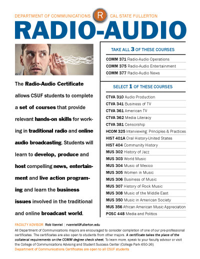 Click to download a Radio-Audio Certificate flyer