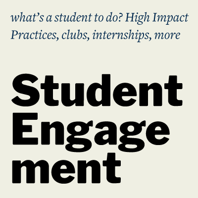 Student engagement: High Impact Practices, clubs, internships and more