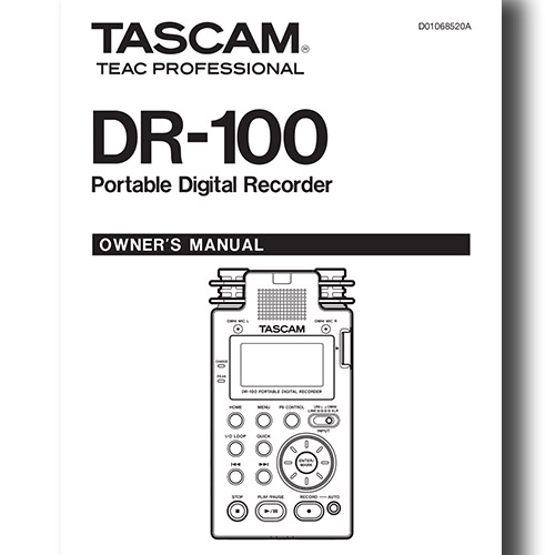 Tascam Manual DR-100 