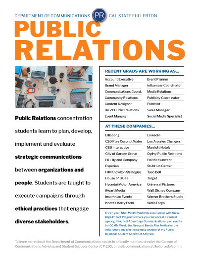 Click to download an Public Relations Concentration flyer