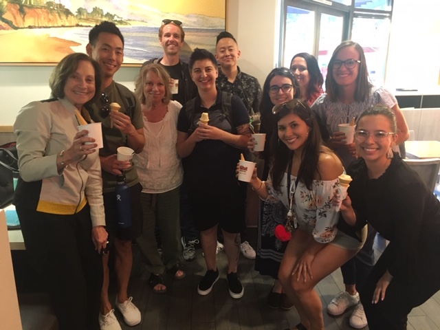 Graduate seminar students enjoying ice cream 2019